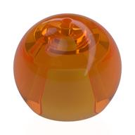 Деталь LEGO Minifig Helmet Round Sphere with Small Hole, Прозрачный оранжевый