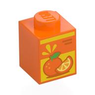 Деталь LEGO Brick 1 x 1 with Orange Star print, Оранжевый