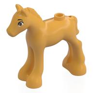 Деталь LEGO Animal, Horse / Foal with Brown Eyes print, Охристо-желтый