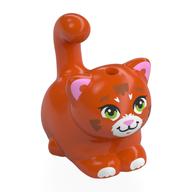 Animal, Cat, Chubby with White Face, Paws, Green Eyes, Bright Pink Ears, Nose print