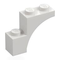 Деталь LEGO Brick Arch 1 x 3 x 2, Straight End, Белый