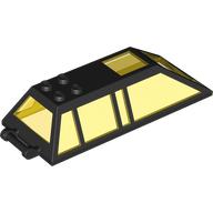 Деталь LEGO Canopy 4 x 10 x 2 with Frame and Trans-Yellow Window Pattern, Черный