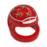 Деталь LEGO Helmet, Standard with White Border, Gold Stars, Dark Red Lines print, Красный