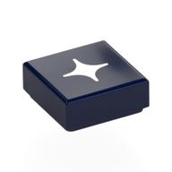Деталь LEGO Tile 1 x 1 with White Star print, Темно-синий