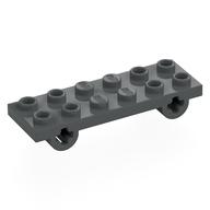 Деталь LEGO Пластина специальная 2 x 6, с осевыми отверстиями, Темный сине-серый