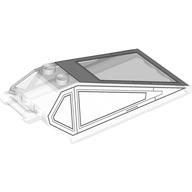 Деталь LEGO Windscreen 8 x 4 x 2 with Handle and 2 Studs with Light Bluish Grey Cockpit Print, Прозрачный бесцветный