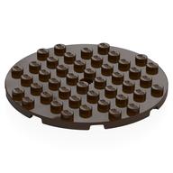 Деталь LEGO Пластина круглая 8 x 8, Темно-коричневый