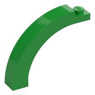 Деталь LEGO Кирпичик-арка изогнутая верхняя 1 x 5 x 3 1/3, Ярко-зеленый
