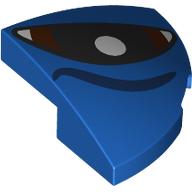 Деталь LEGO Brick Round Corner, Curved 2 x 2 x 2/3 Quarter Circle with Black/Dark Brown Eye, White Pupil, Right print, Голубой