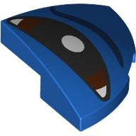 Деталь LEGO Brick Round Corner, Curved 2 x 2 x 2/3 Quarter Circle with Black/Dark Brown Eye, White Pupil, Left print, Голубой