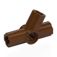 Деталь LEGO Technic Axle and Pin Connector Angled Triple - 60°, Красно-коричневый