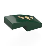 Brick Curved 2 x 1 No Studs [1/2 Bow] with Mouth, Tan Fangs Left print