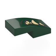 Brick Curved 2 x 1 No Studs [1/2 Bow] with Mouth, Tan Fangs Right print