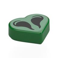 Tile 1 x 1 Heart with Black Nostrils on Light Green Background print