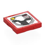 Деталь LEGO Tile Special 2 x 2 with SMART Tag with Force Training Seesaw print, Красный