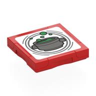 Деталь LEGO Tile Special 2 x 2 with SMART Tag with Cauldron print, Красный
