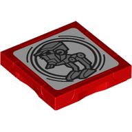 Деталь LEGO Tile Special 2 x 2 with SMART Tag with AT-ST print, Красный