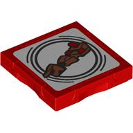 Деталь LEGO Tile Special 2 x 2 with SMART Tag with Speeder Bike print, Красный