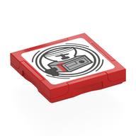 Деталь LEGO Tile Special 2 x 2 with SMART Tag with Beverage Dispenser print, Красный