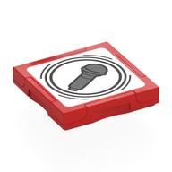 Деталь LEGO Tile Special 2 x 2 with SMART Tag with Microphone print, Красный