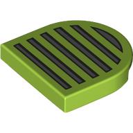 Деталь LEGO Tile Round 2 x 2 Half Circle with Dark Bluish Grey Grille print, Лайм