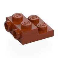 Деталь LEGO Plate Special 2 x 2 x 2/3 with Two Studs On Side and Two Raised - Updated Version, Темно-оранжевый