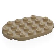 Деталь LEGO Пластина круглая 4 x 6, Темно-песочный