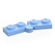 Деталь LEGO Hinge Plate 1 x 4 Swivel Top / Base - Hollow Clip [Complete Assembly], Ярко-светло-голубой