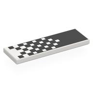 Деталь LEGO Tile 2 x 6 with Checkered Pattern Transitioning from White to Black print, Белый
