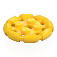 Деталь LEGO Plate Special 2 x 2 with Bar Frame Round, Желтый