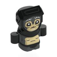 Деталь LEGO Creature, Anzellan, Black Hood, Belt, Hands, Tan Face print, Темный сине-серый
