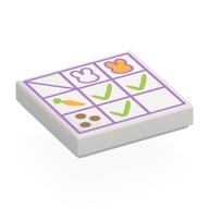 Деталь LEGO Tile 2 x 2 with Plain Red Print, Белый