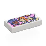 Деталь LEGO Tile 1 x 2 with Photo of Aliya, Autumn, Liann print, Белый