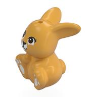 Деталь LEGO Animal, Bunny, Sitting with Dark Brown Eyes, White Noes, Paws print, Охристо-желтый