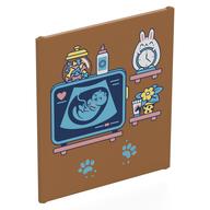 Деталь LEGO Glass for Frame 1 x 6 x 6 with Shelves, Sonogram, Bunny Clock, Jars, Flowers print, Средне-темный телесный