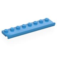 Деталь LEGO Пластина специальная 2 x 8, с направляющей двери, Темно-лазурный