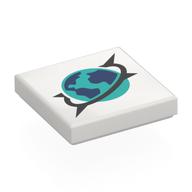 Деталь LEGO Tile 2 x 2 with Arctic Explorers Symbol print, Белый