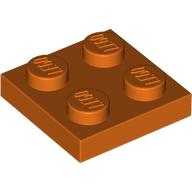 Деталь LEGO Пластина 2 x 2, Красно-оранжевый