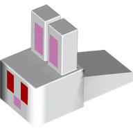 Деталь LEGO Animal Body Part, Rabbit Head Blocky with Red Eyes, Bright Pink Ears, Nose print, Белый