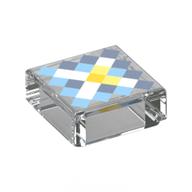 Деталь LEGO Tile 1 x 1 with Pixelated Nether Star print, Прозрачный бесцветный