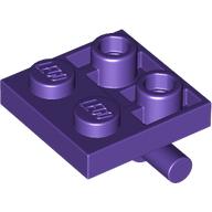 Деталь LEGO Plate Special 2 x 2 with Horizontal T-Bar Underneath, Темно-фиолетовый