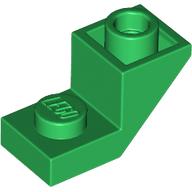 Деталь LEGO Скос перевёрнутый 45° 2 x 1, с вырезом 2/3, Зеленый
