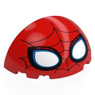 Деталь LEGO Dome 6 x 3 x 3 Half with Dark Blue Webbings, White/Blue Spider-Man Eyes print, Красный