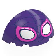 Деталь LEGO Dome 6 x 3 x 3 Half with Dark Blue Webbings, White/Dark Pink Spider-Gwen Eyes print, Темно-фиолетовый