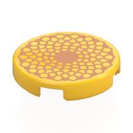 Деталь LEGO Tile Round 2 x 2 with Orange Flower Heart print, Желтый