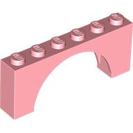 Деталь LEGO Brick Arch 1 x 6 x 2 - Thin Top without Reinforced Underside [New Version], Теплый розовый