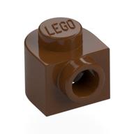 Деталь LEGO Пластина половинная круглая 1 x 1 x 2/3, с боковым штырьком, Красно-коричневый