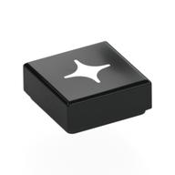 Деталь LEGO Tile 1 x 1 with White Star print, Черный
