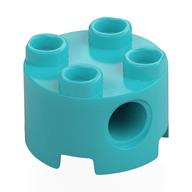 Деталь LEGO Кирпичик круглый 2 x 2, с отверстиями под штифт, Средне-лазурный