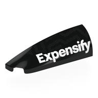 Brick Round, Curved Double 1 x 4 with Stud Notch Left with White 'Expensify' print